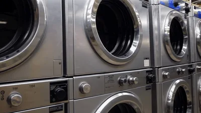 Row Of Industrial Stainless Steel Commercial Dryers