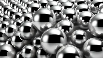 Abstract Background Of Shiny Metallic Chrome Spheres