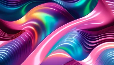 Abstract Liquid Wave Background With Iridescent Colors