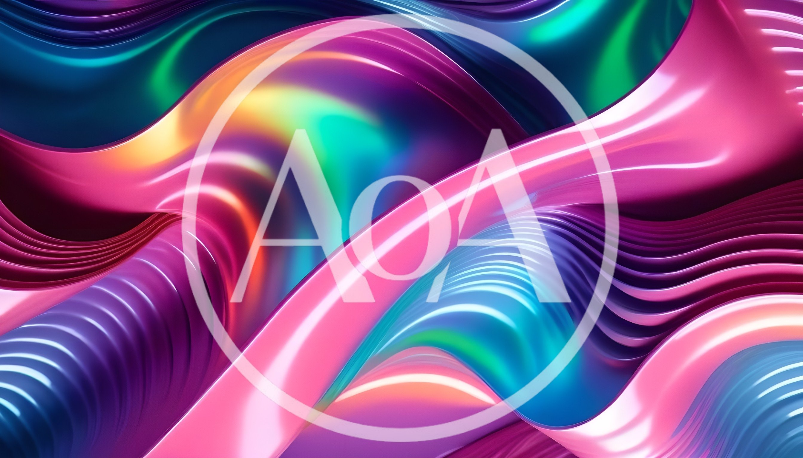 Abstract Liquid Wave Background With Iridescent Colors