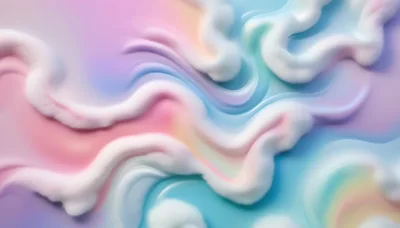 Abstract Pastel Fluid Waves With Soft Furry Texture