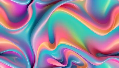Abstract Fluid Motion With Vibrant Iridescent Colors