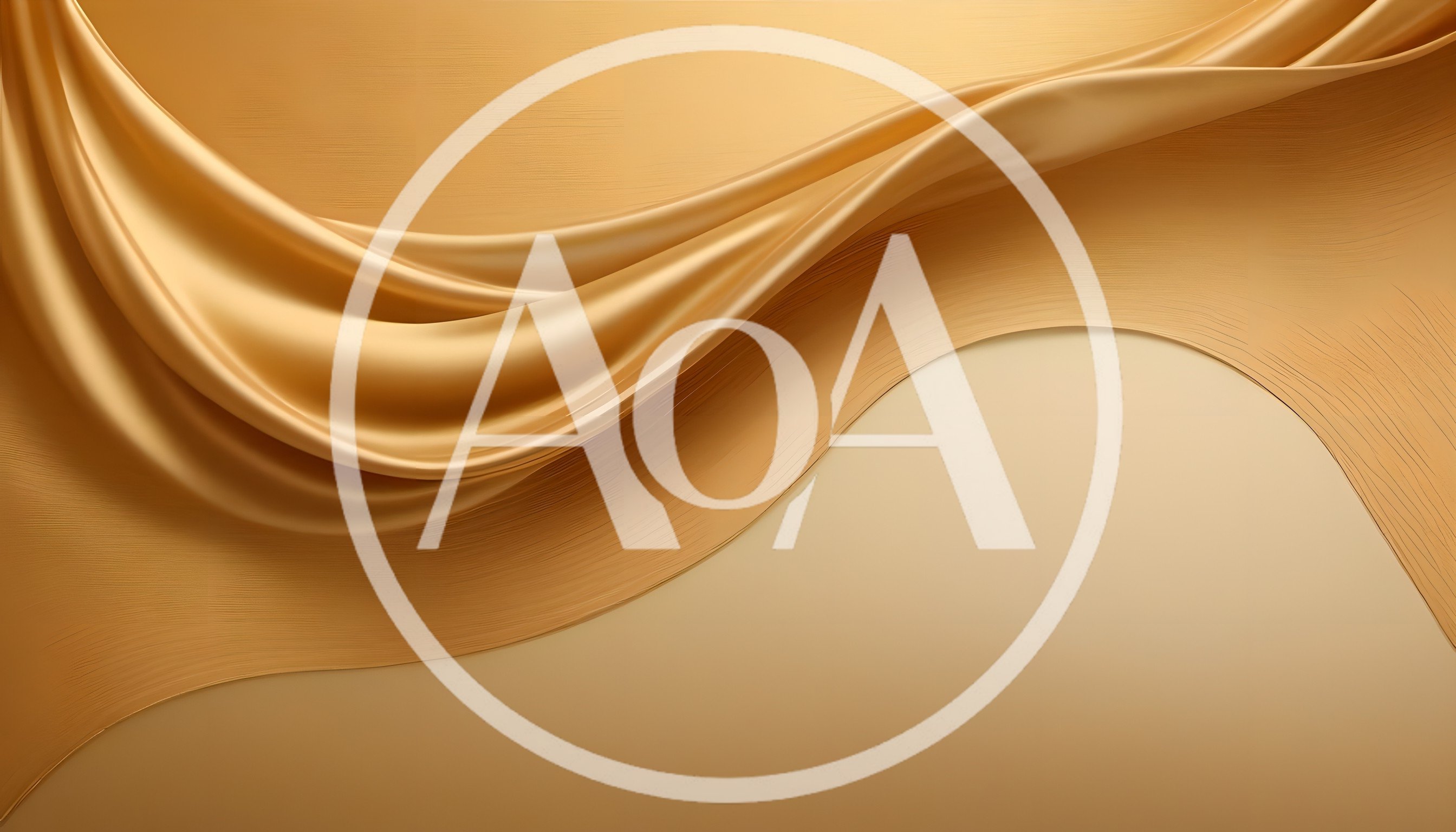 Abstract Golden Silk Fabric Waves Background