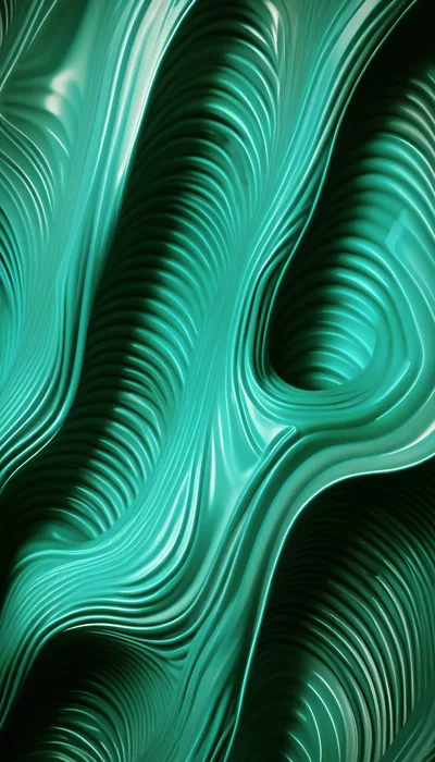 Abstract Teal Liquid Wave Background