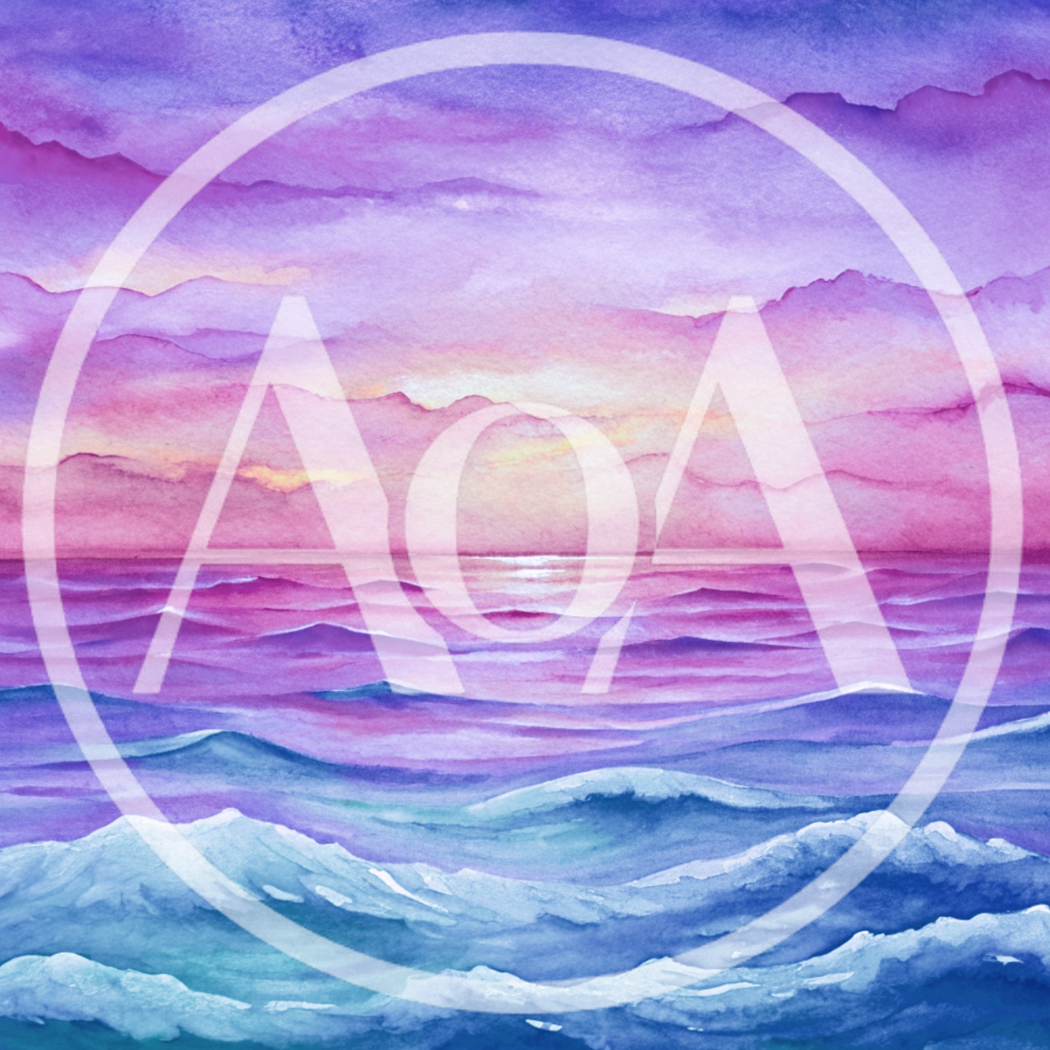 Watercolor Painting Of A Serene Ocean Sunset