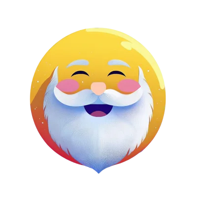 Cheerful Santa Claus Face Emoji Illustration