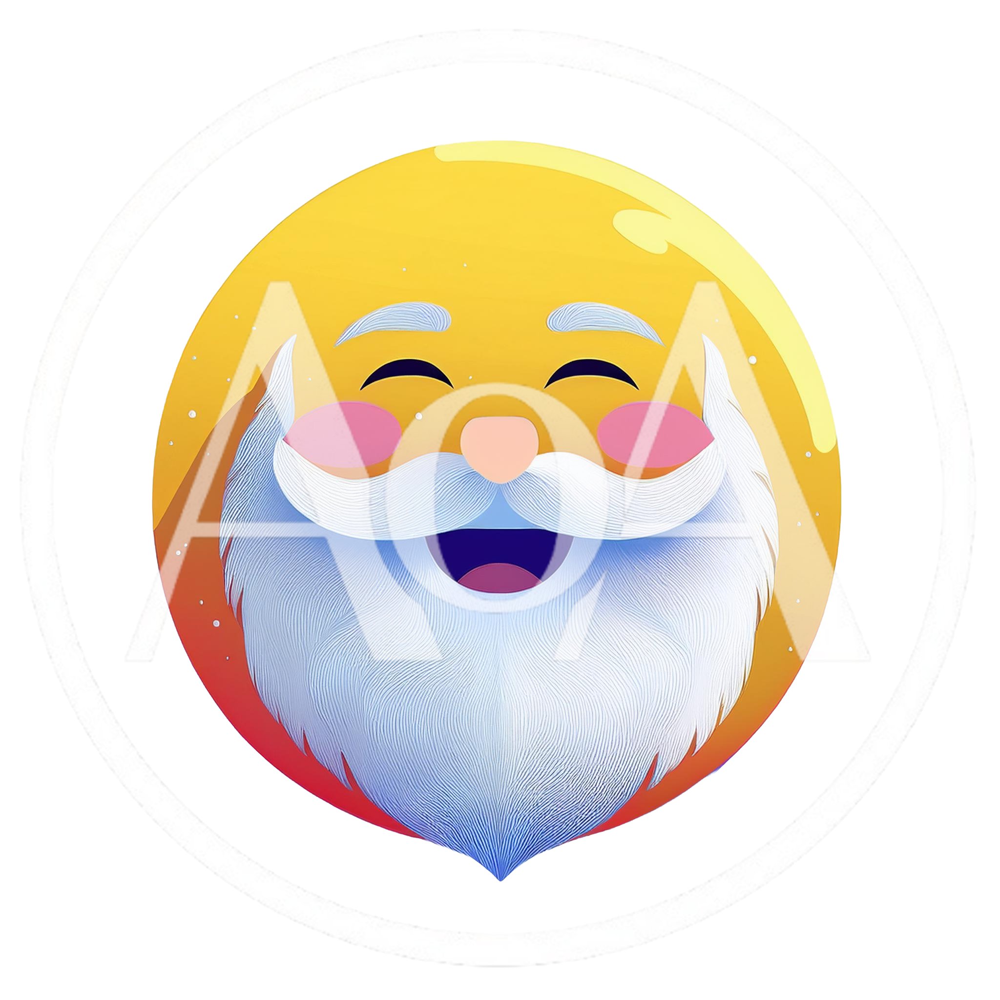 Cheerful Santa Claus Face Emoji Illustration