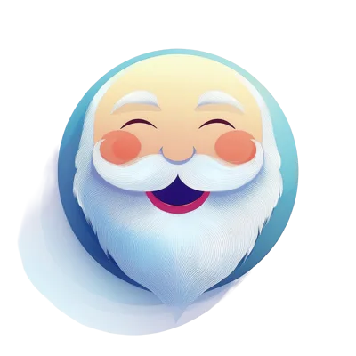 Cheerful Santa Claus Face Icon Illustration