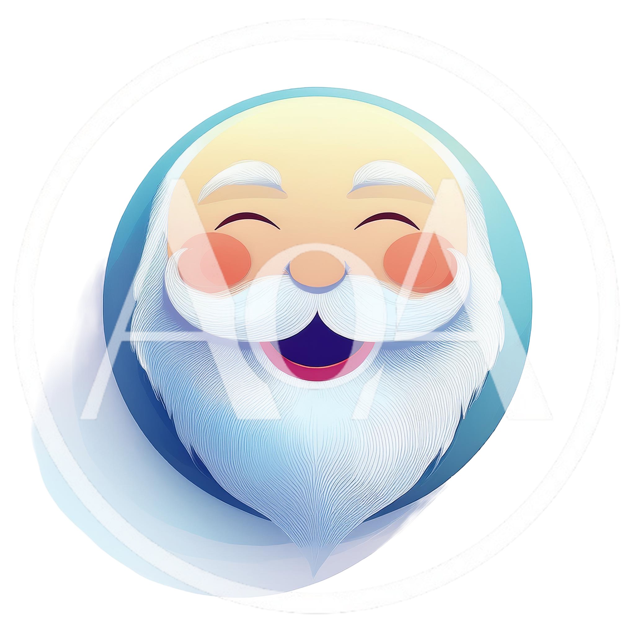 Cheerful Santa Claus Face Icon Illustration