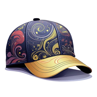 Artistic Baseball Cap With Swirling Abstract Patterns