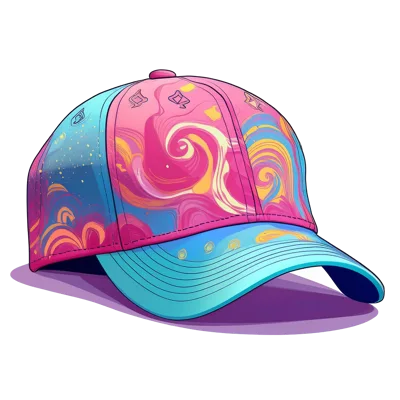 Psychedelic Swirl Pattern Baseball Cap Illustration
