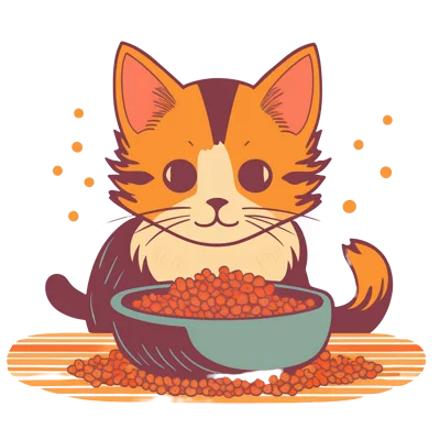 Cute Calico Kitten Eating From A Bowl