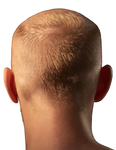 Back View Of A Man With A Buzz Cut