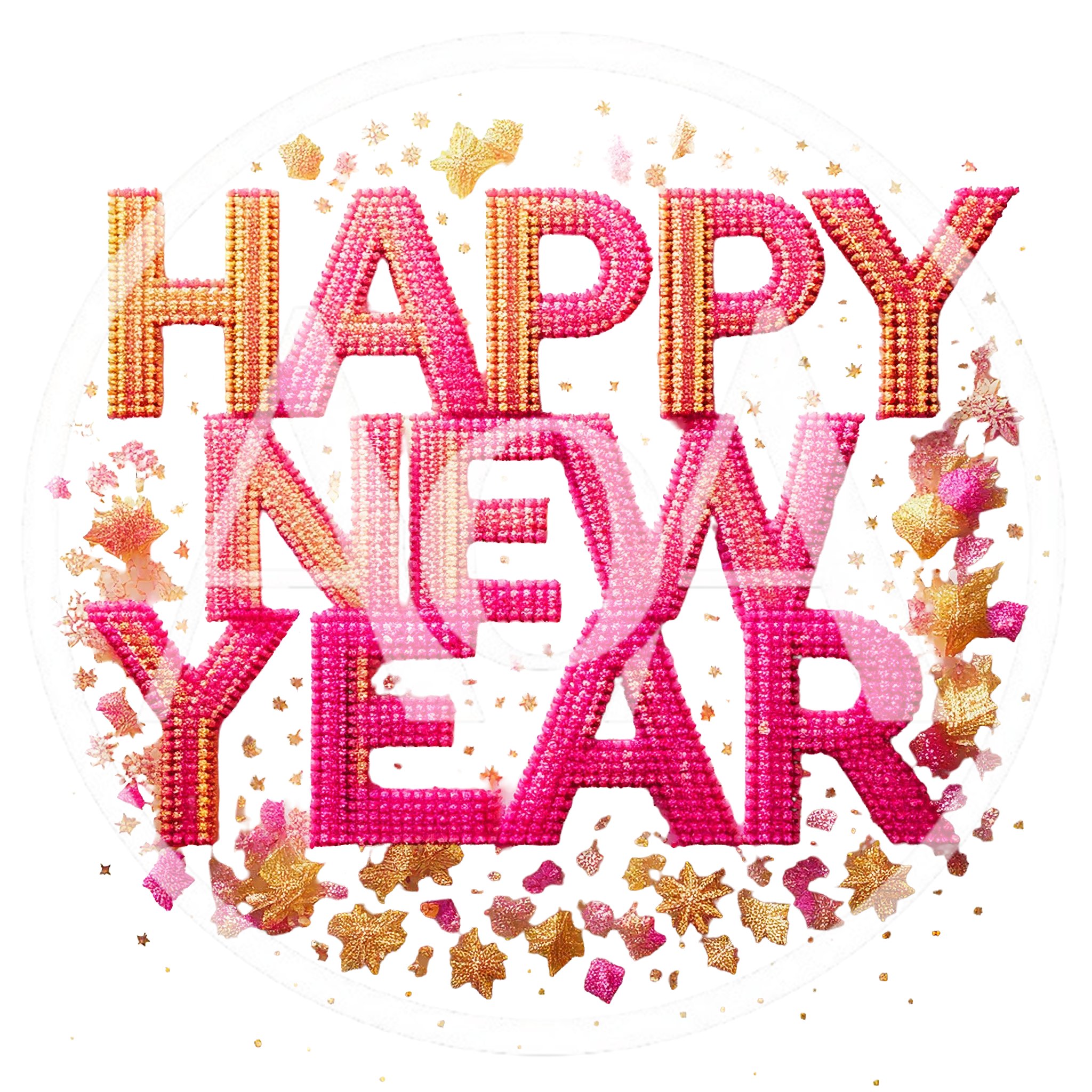 Happy New Year Text With Glittering Stars