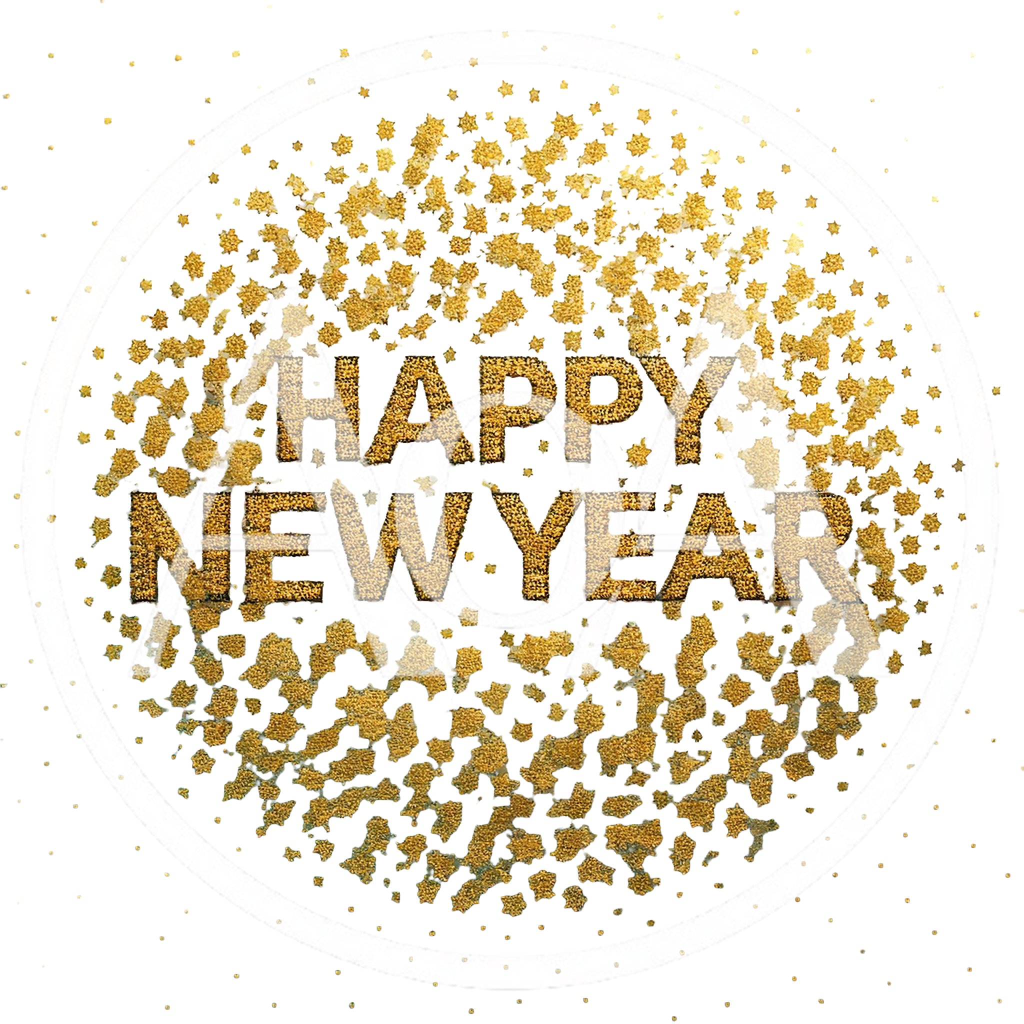 Happy New Year Gold Glitter Text Design