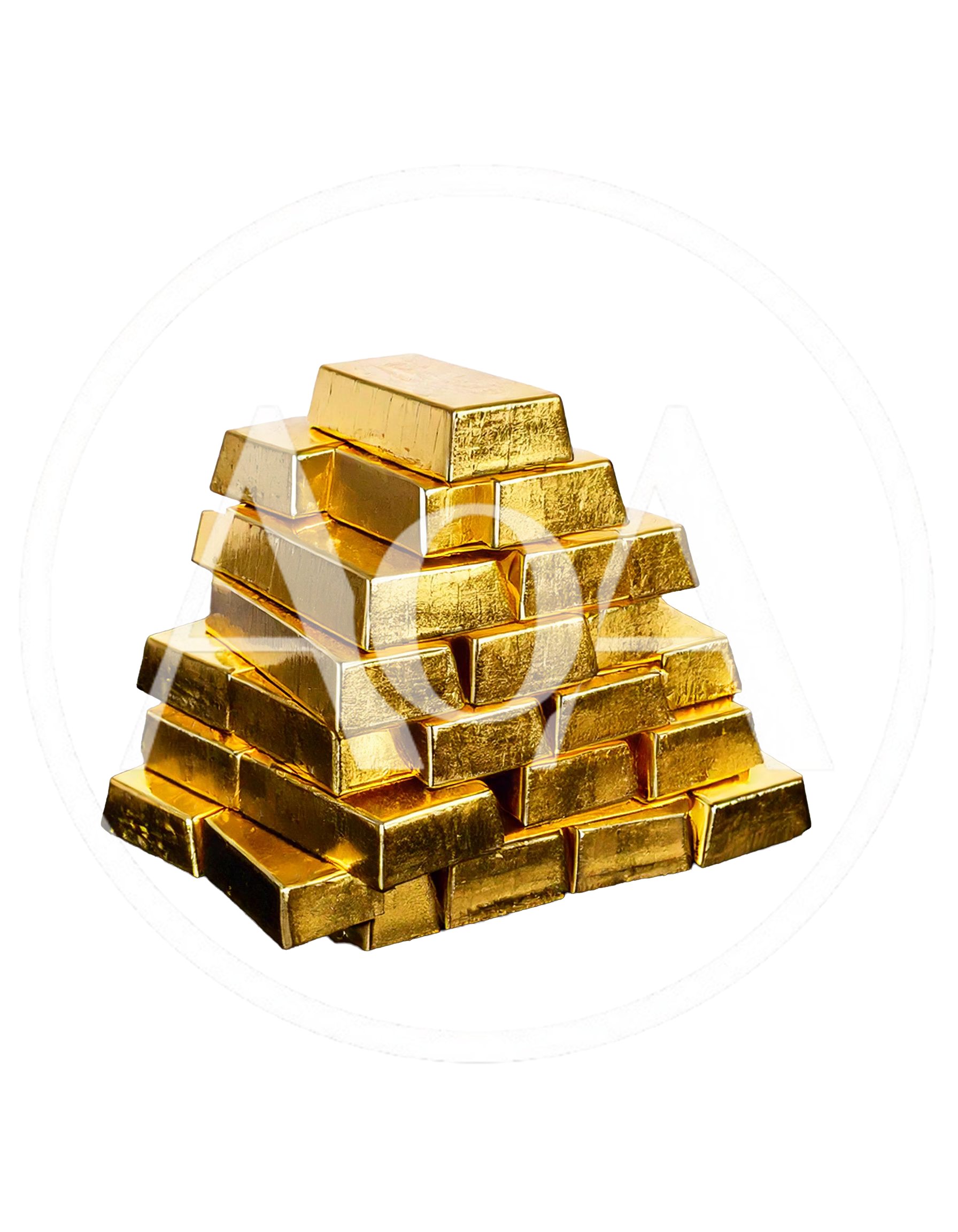 Stack Of Shiny Gold Bullion Bars