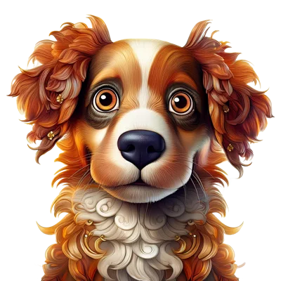 Portrait Of A Cute Brown And White Spaniel Dog