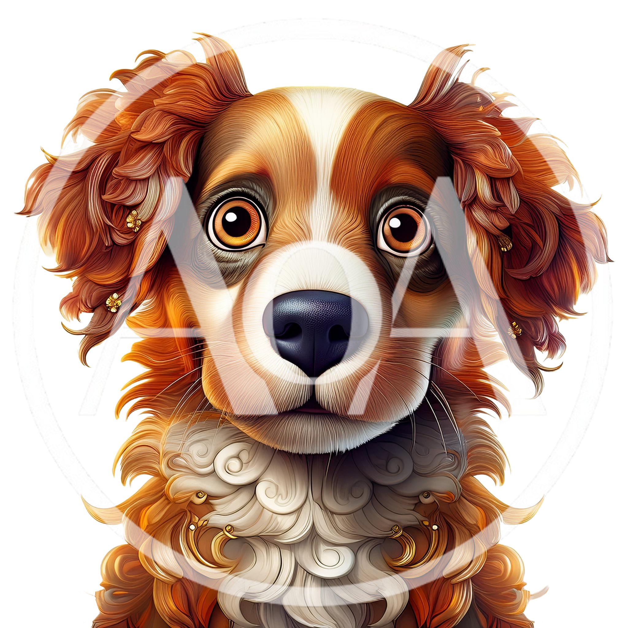 Portrait Of A Cute Brown And White Spaniel Dog