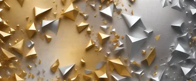 Abstract Geometric Gold And Silver Triangular Shapes
