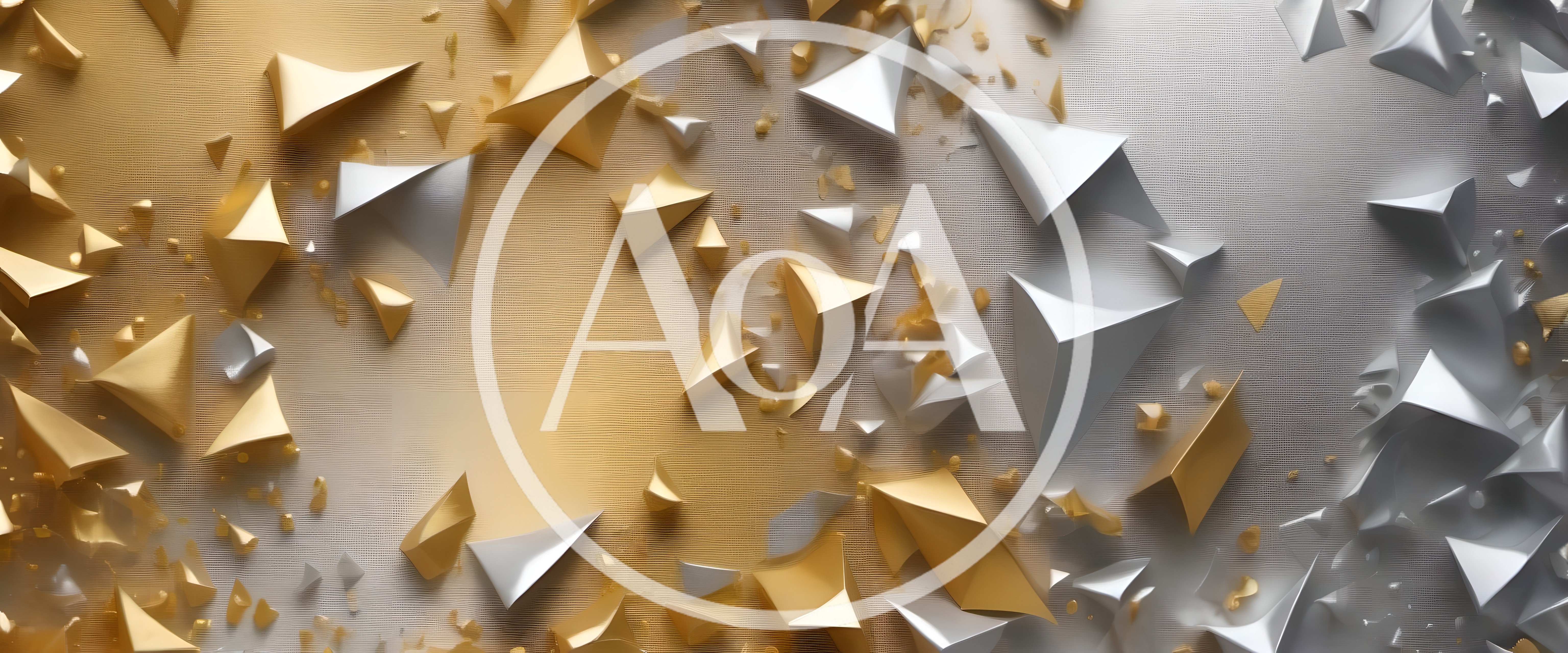 Abstract Geometric Gold And Silver Triangular Shapes