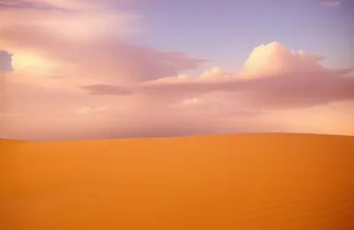 Golden Sand Dunes Under A Pastel Sunset Sky