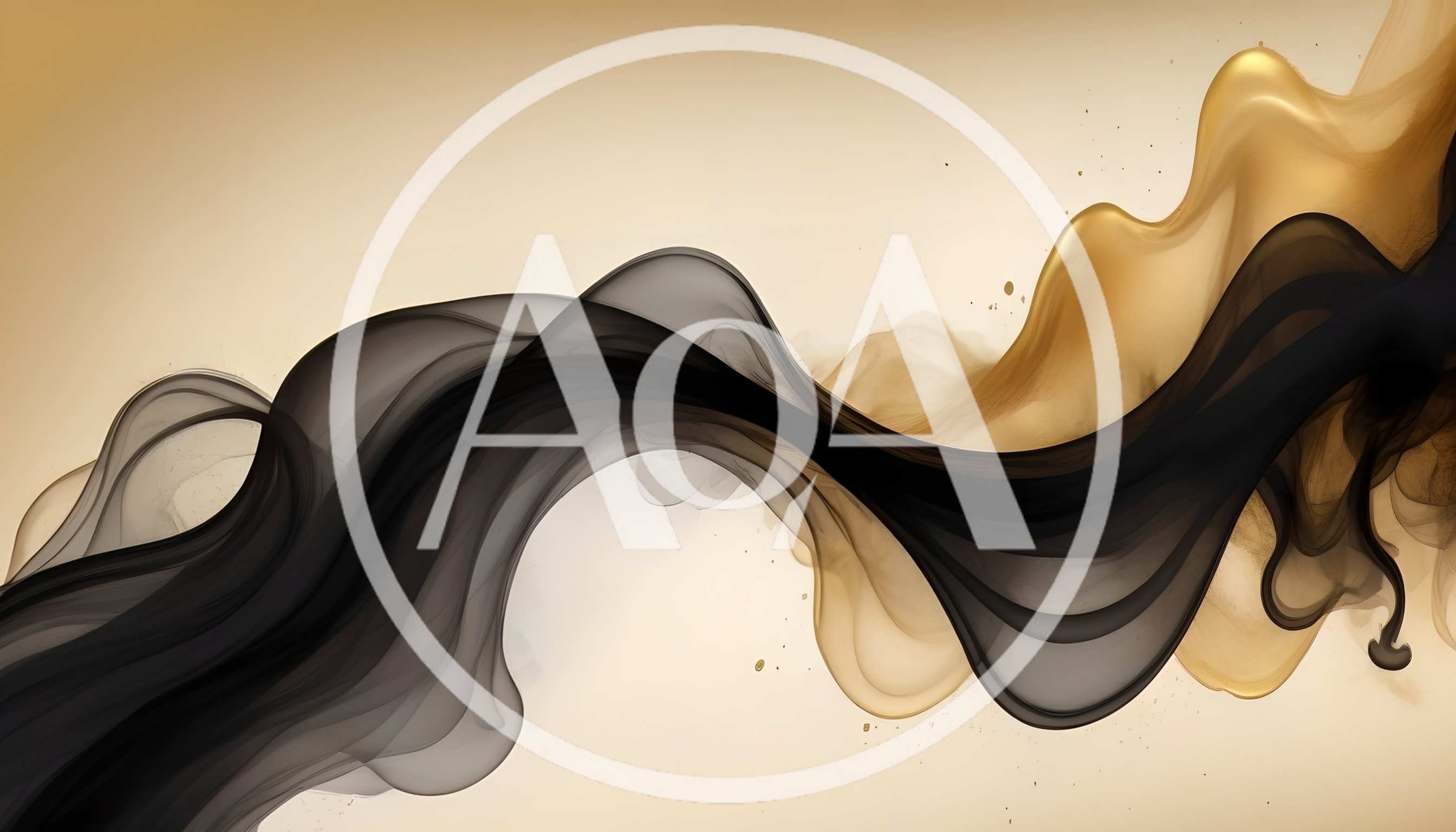 Abstract Flowing Black And Gold Ink Swirls