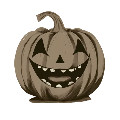 Vintage Style Illustration Of A Carved Jack O Lantern