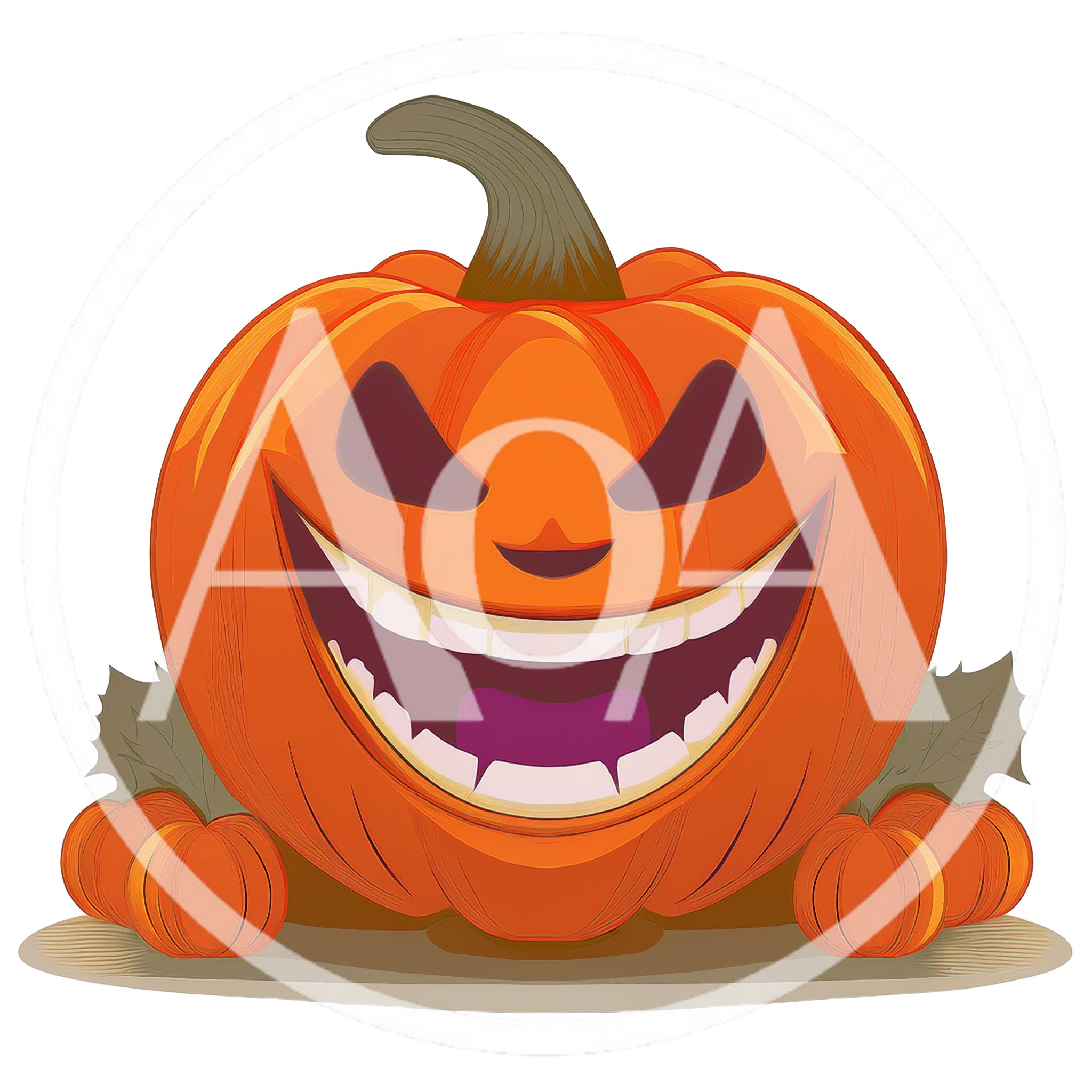 Jack O Lantern Pumpkin With Smaller Pumpkins