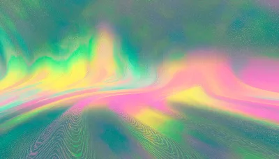 Abstract Holographic Gradient Waves With Digital Glitch Texture