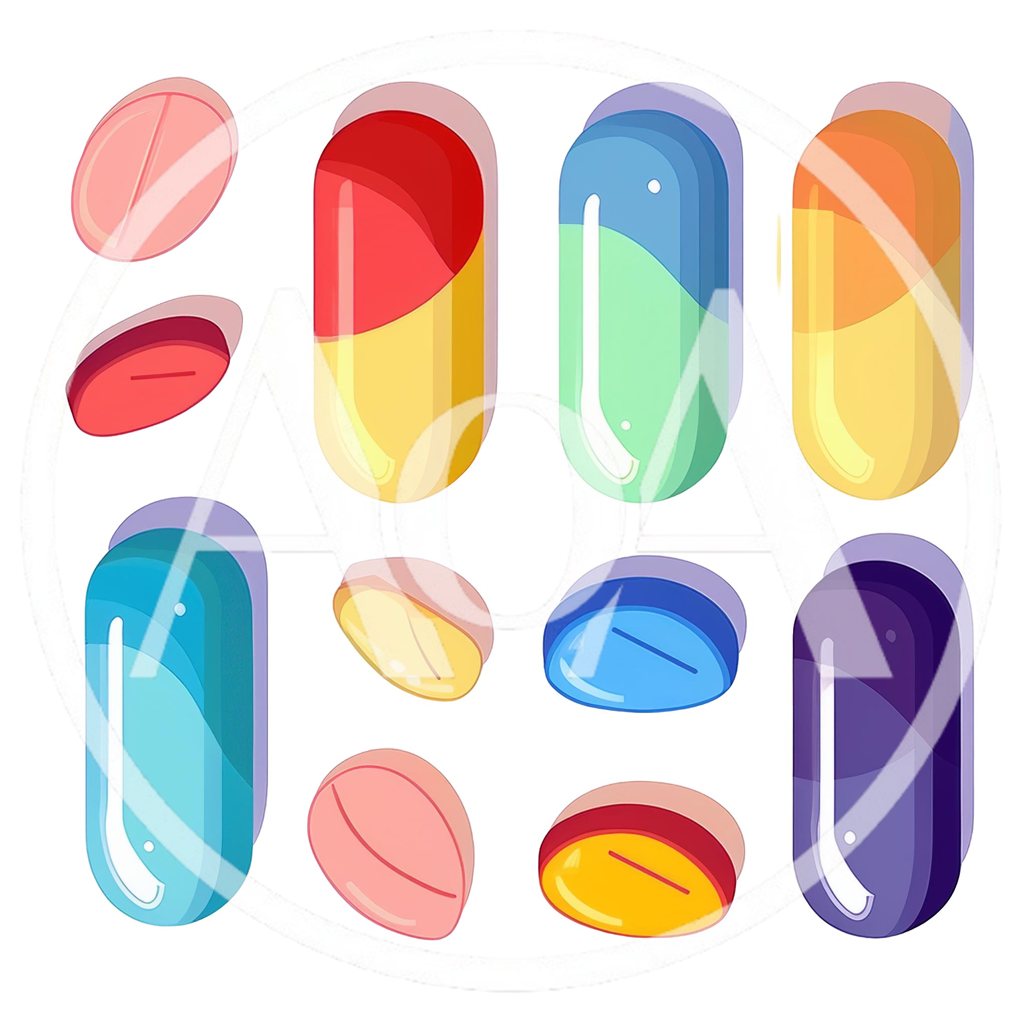 Collection of Colorful Pharmaceutical Pills and Capsules