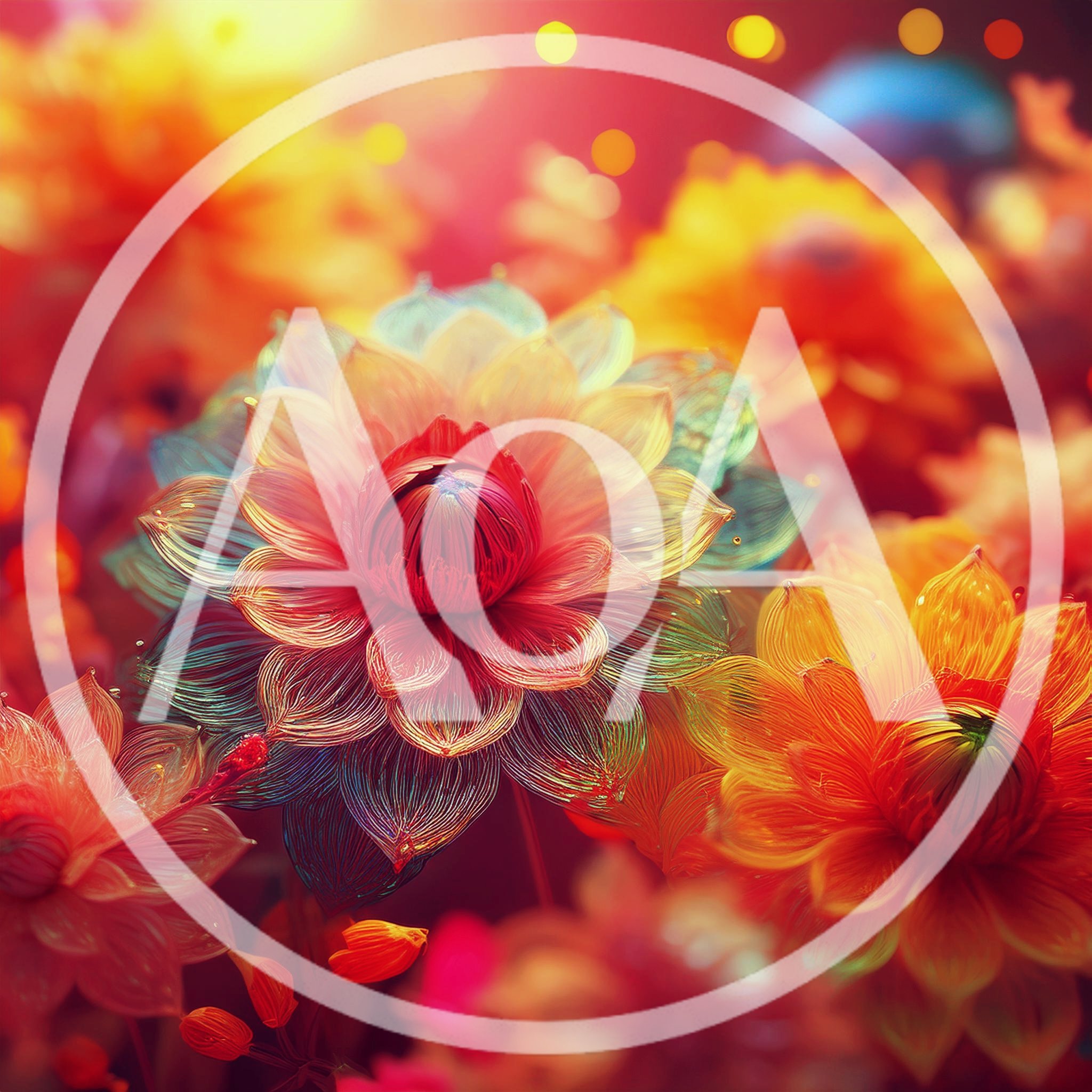 Vibrant Abstract Floral Garden With Glowing Petals