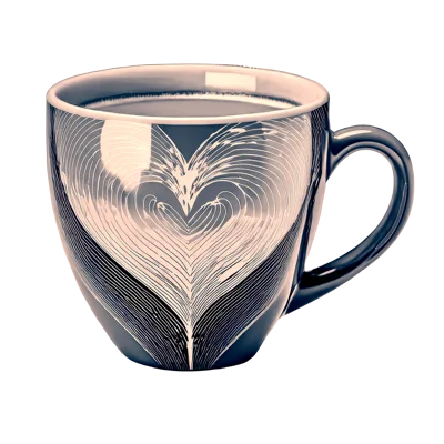 Ceramic Coffee Mug With Heart Pattern