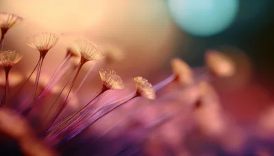 Abstract Macro View Of Glowing Fiber Optic Flowers
