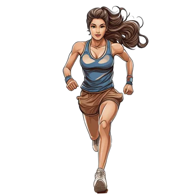 Illustration Of A Fit Woman Running Forward