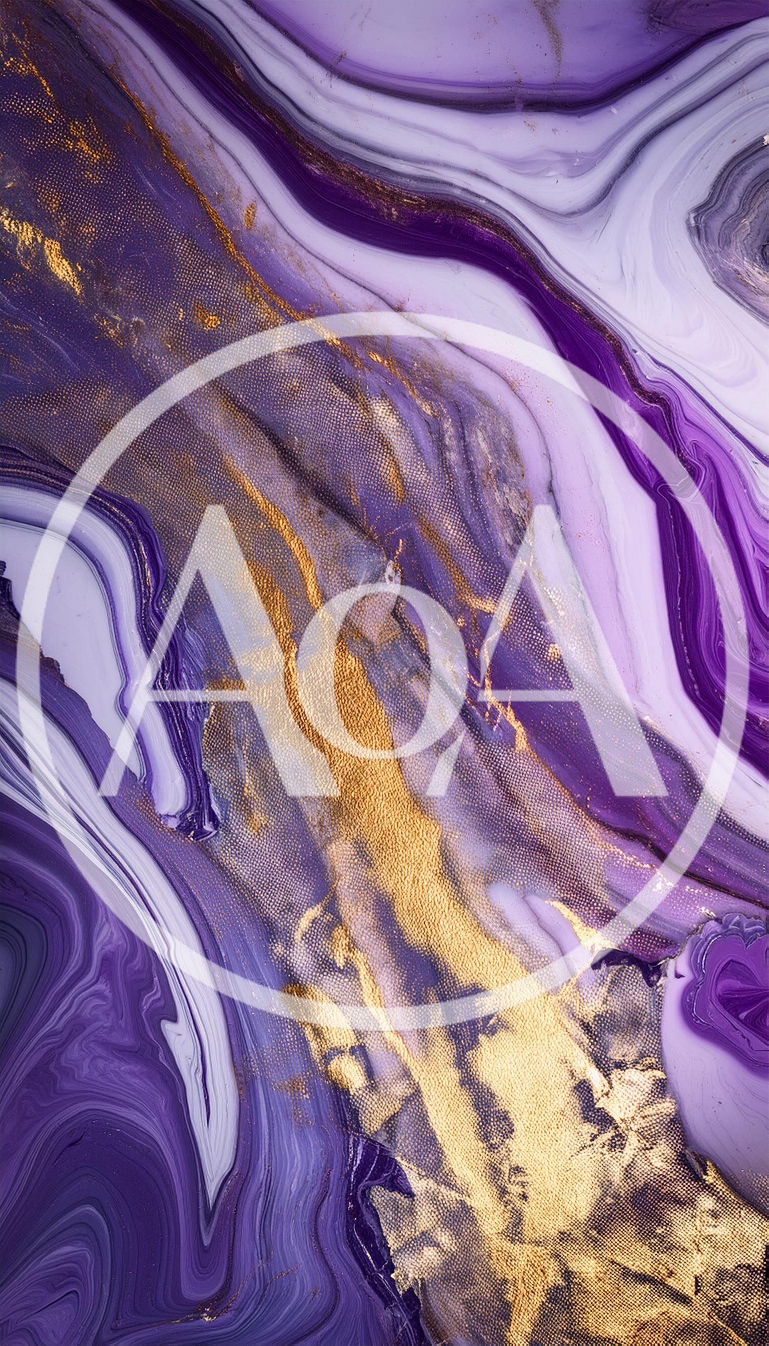 Abstract Purple And Gold Fluid Marble Texture