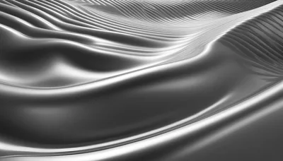 Abstract Metallic Waves With Smooth Reflective Surface