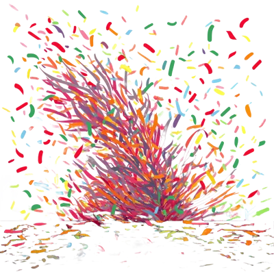 Colorful Confetti Explosion On White Background