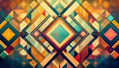 Abstract Geometric Pattern With Vibrant Diamond Shapes