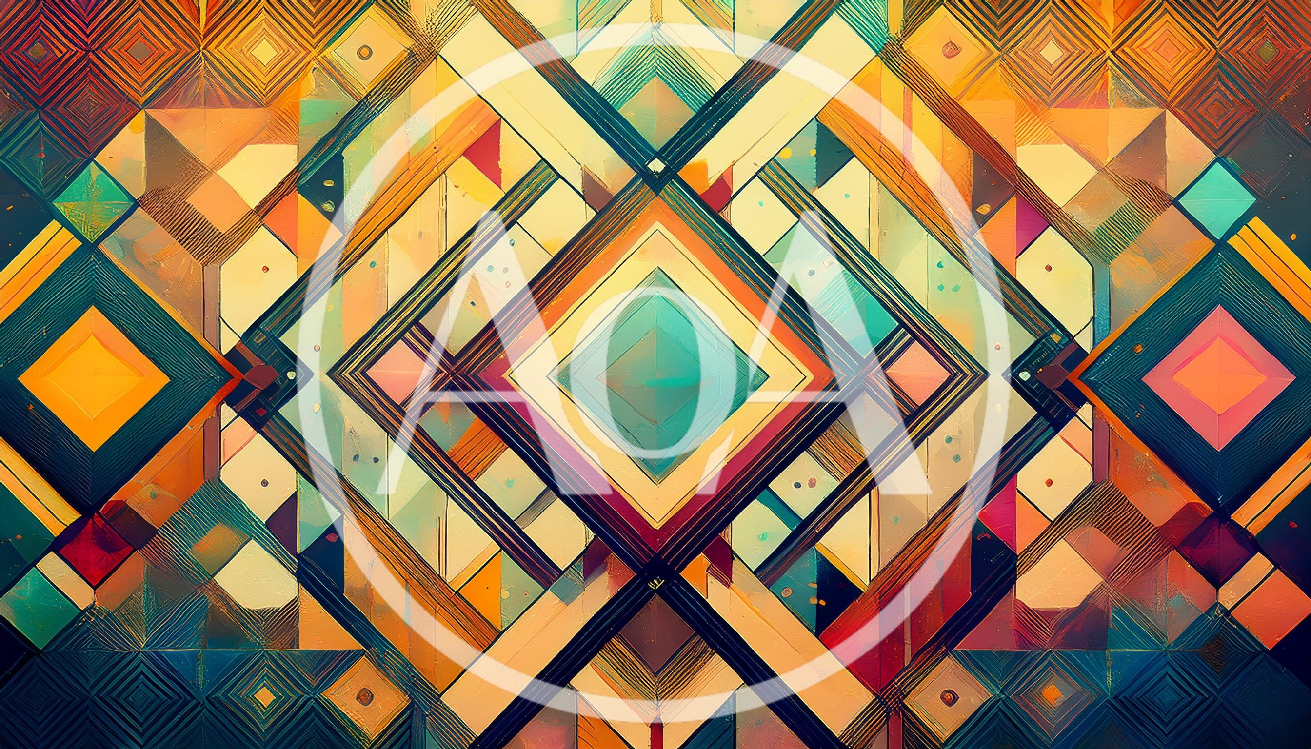 Abstract Geometric Pattern With Vibrant Diamond Shapes
