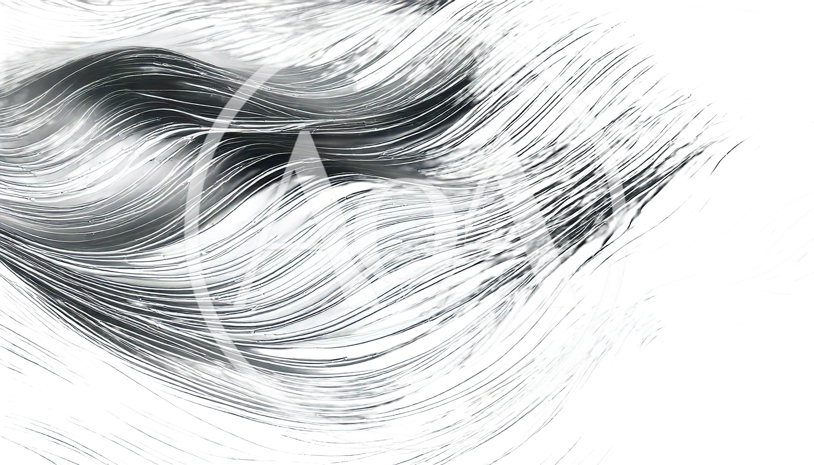 Abstract Flowing Metallic Silver Liquid Waves
