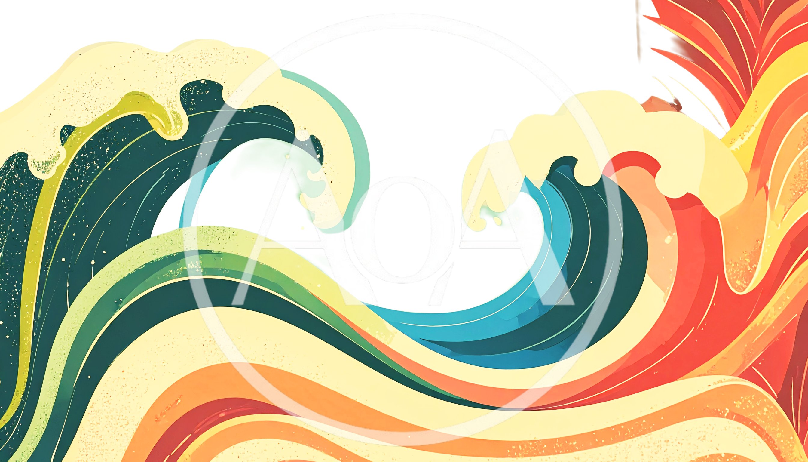 Abstract Japanese Style Wave Illustration