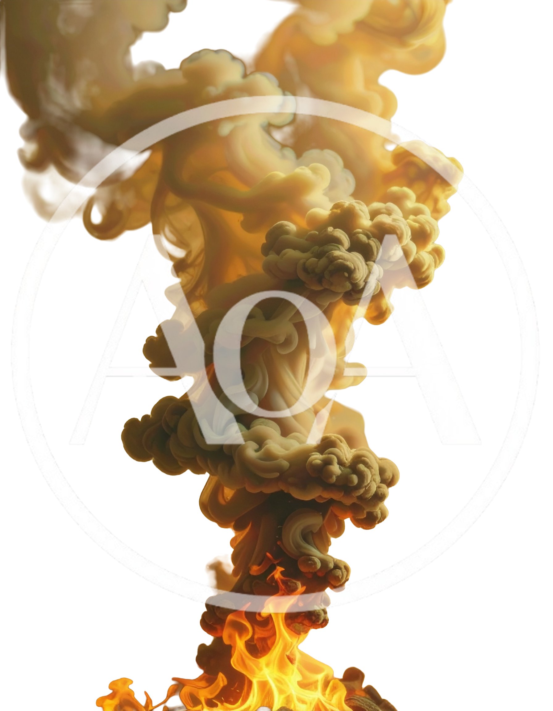 Golden Smoke Rising From A Bright Fire