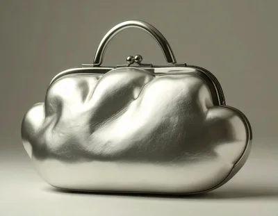Metallic Silver Cloud Shaped Clutch Handbag