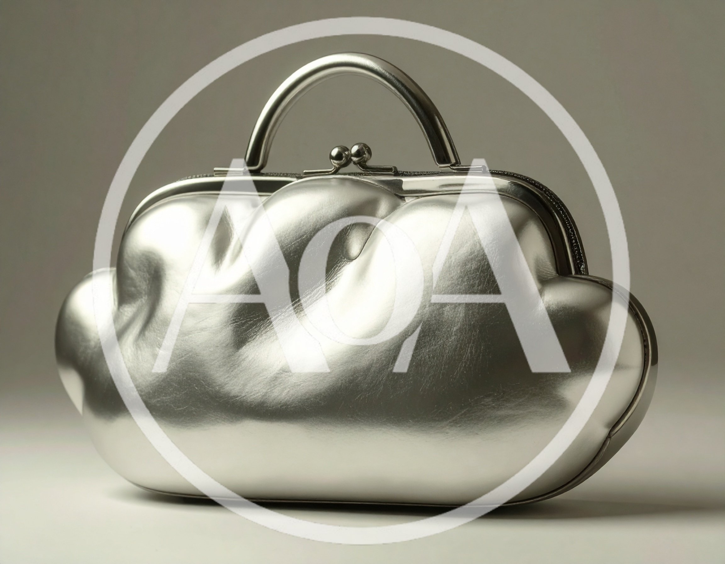 Metallic Silver Cloud Shaped Clutch Handbag