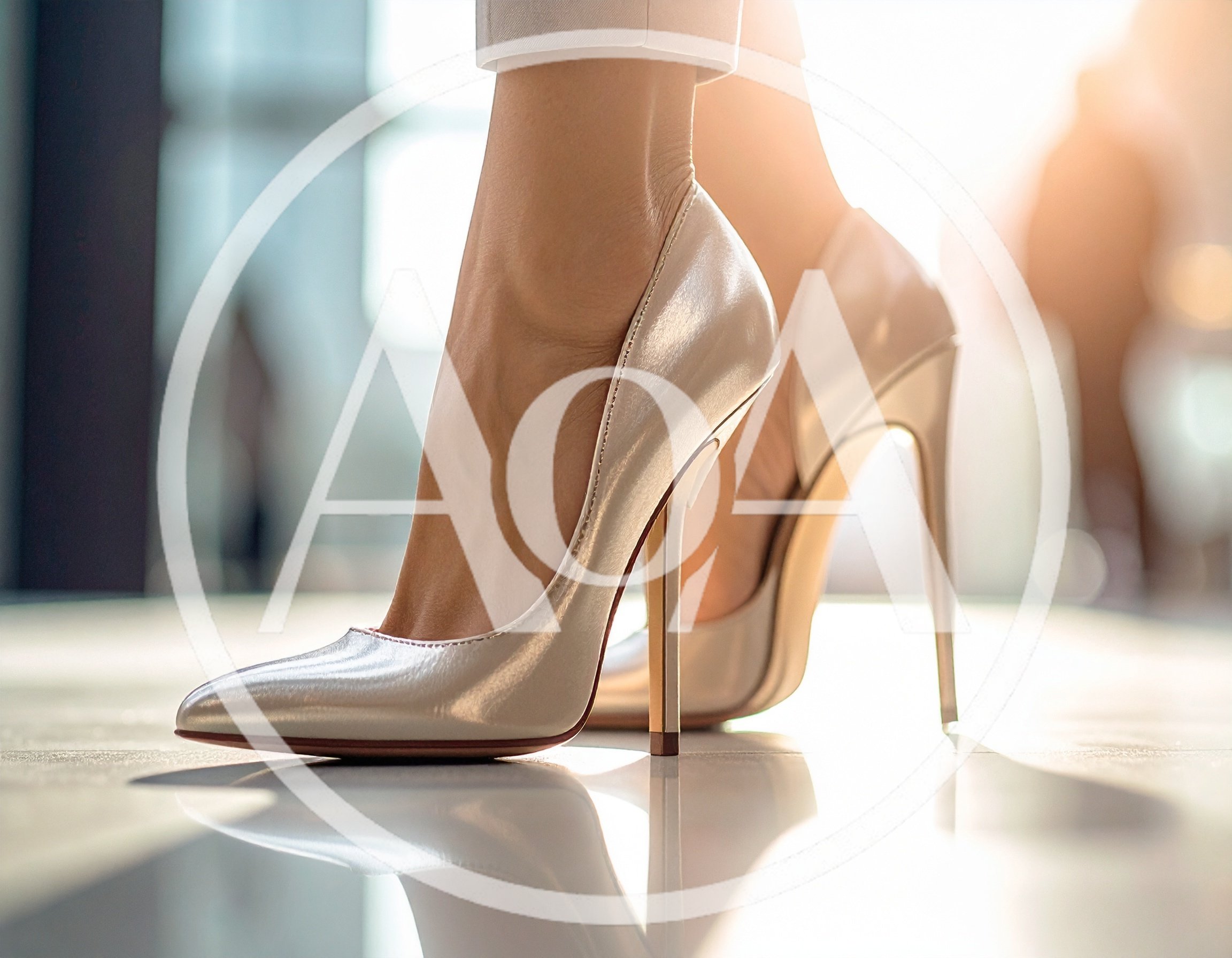 Close Up Of Woman Wearing Elegant High Heels