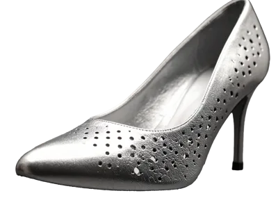 Elegant Silver Stiletto High Heel Shoe