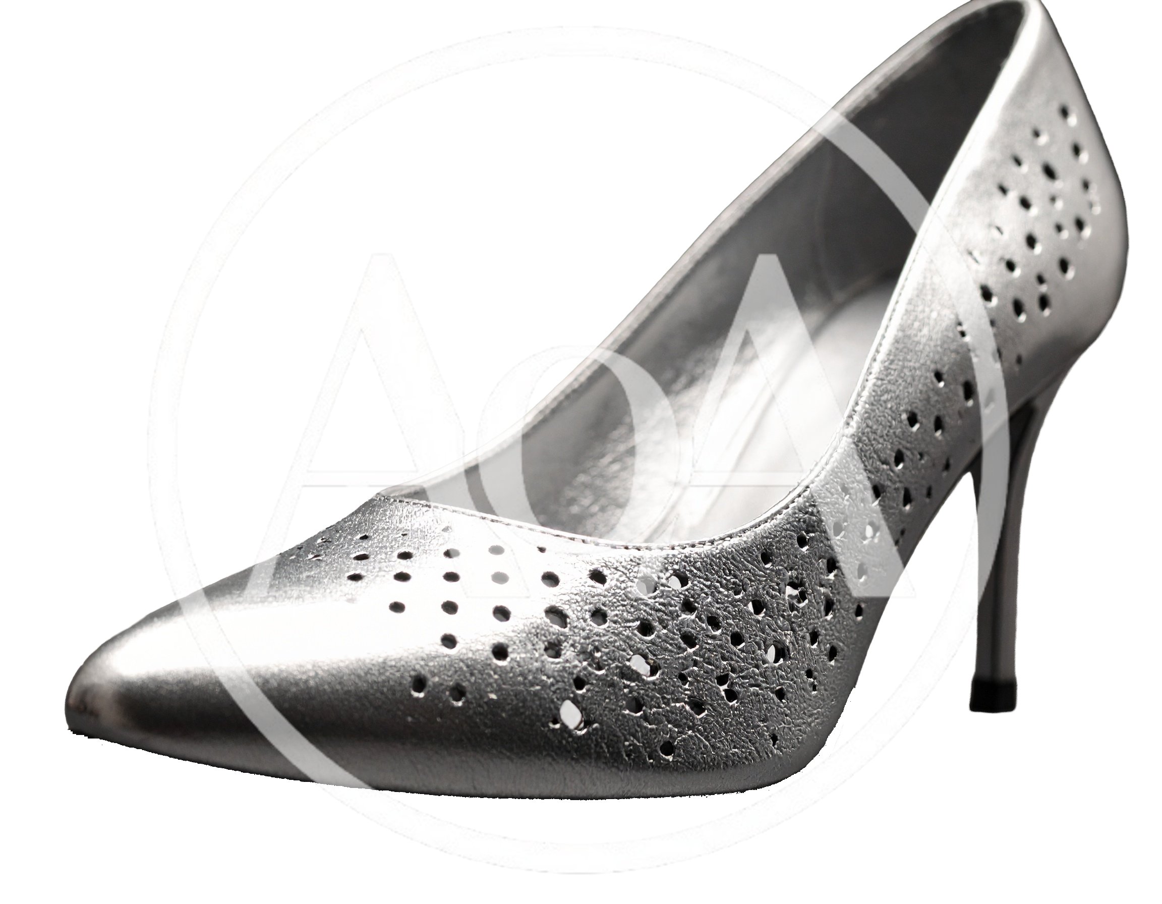 Elegant Silver Stiletto High Heel Shoe