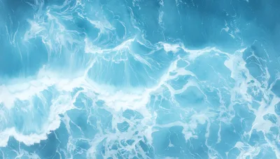 Aerial View Of Crashing Ocean Waves