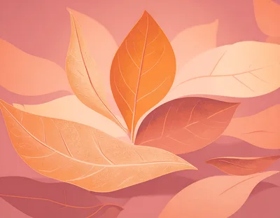 Abstract Illustration Of Autumn Leaves In Warm Tones