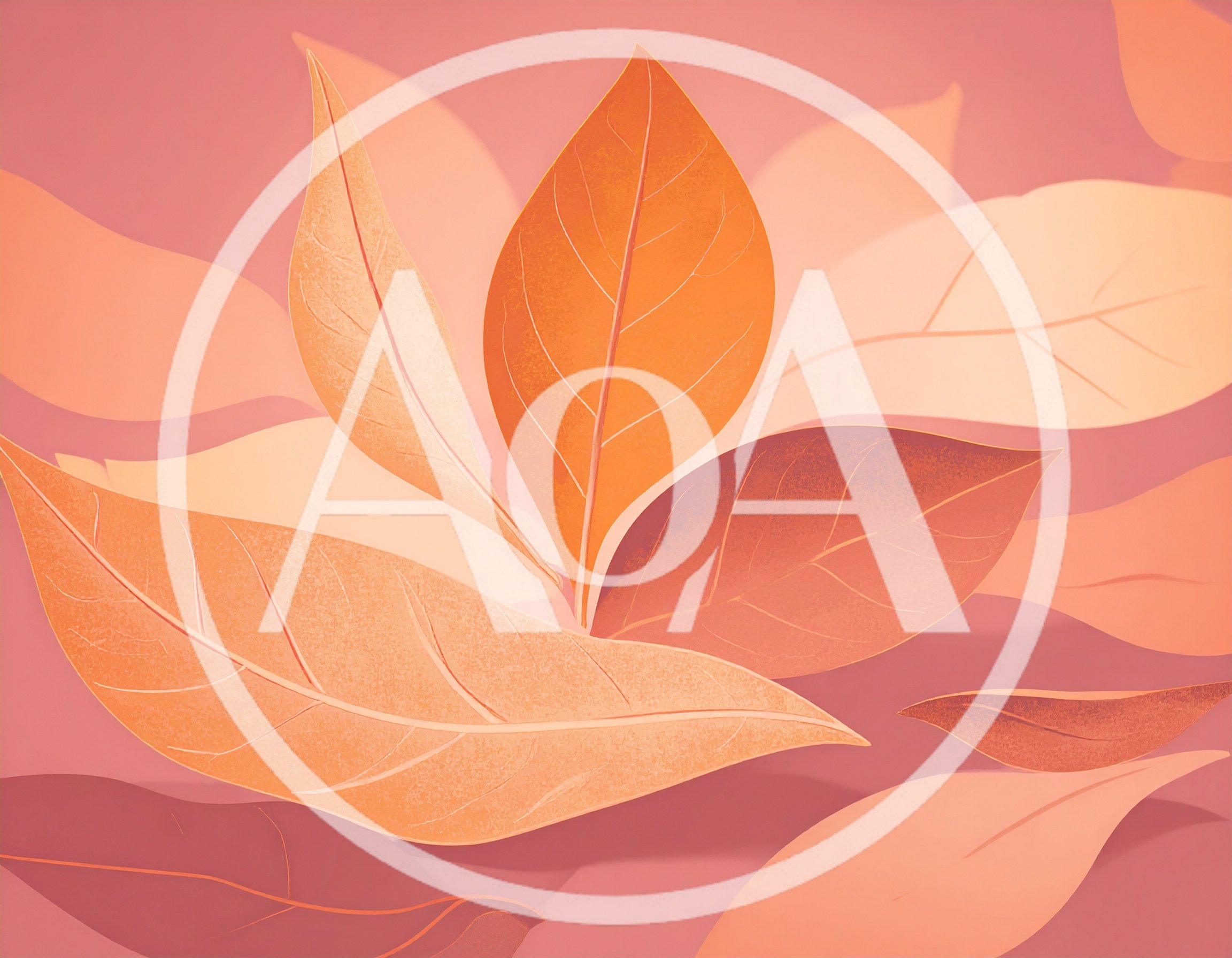 Abstract Illustration Of Autumn Leaves In Warm Tones